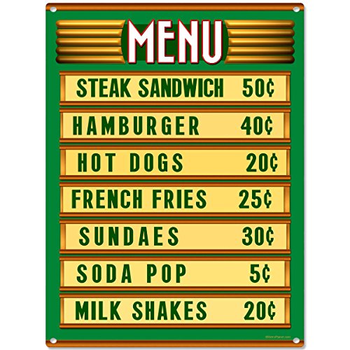 Algopix Similar Product 2 - Diner Menu Board Price List Metal