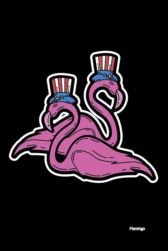 Flamingo: 120 Pages I 6x9 I Wide Ruled / Legal Ruled Line Paper I Funny 4th Of July, Patriotic, Liberty & 1776 Gifts by Funny Notebooks
