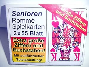 Senioren Rommee Spielkarten 2x55Blatt extra große Ziff ern
