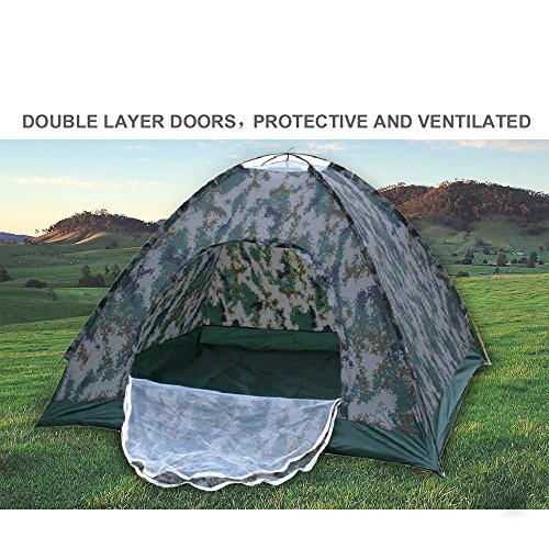 Waterproof 210T Polyester 2 Person 4 Season Dome Tent for Camping Hiking with Carry bag - Camo