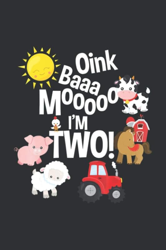 Oink Baaa Mooooo I'm Two: Diabetic Cookbook For Two, Animal Lovers Gifts For Women, Gifts For Animal Lovers Men by Kory Dute