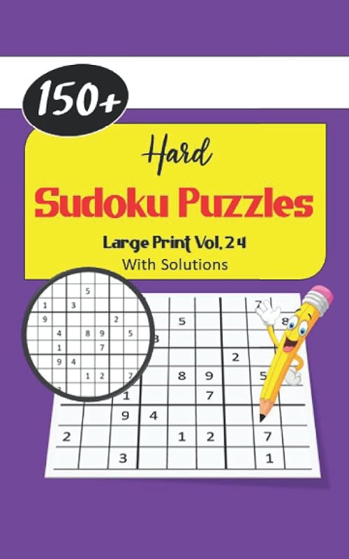 Hard Sudoku Puzzles: Large Print Puzzle Activity Paperback Book For Adults And Kids Vol. 24 by Allayas Inc.