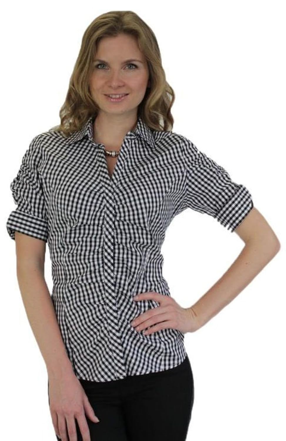 

Harve Benard Womens Stylish Pleated Short Sleeve Top