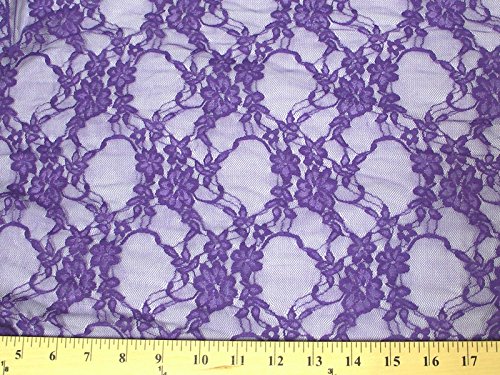 

SyFabrics stretch lace fabric 58 inches wide Purple