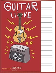Music Staff Paper: Sheet Music Paper for Music Writing And Practicing, 6 Large Staves Per Page by Staffblanks Music