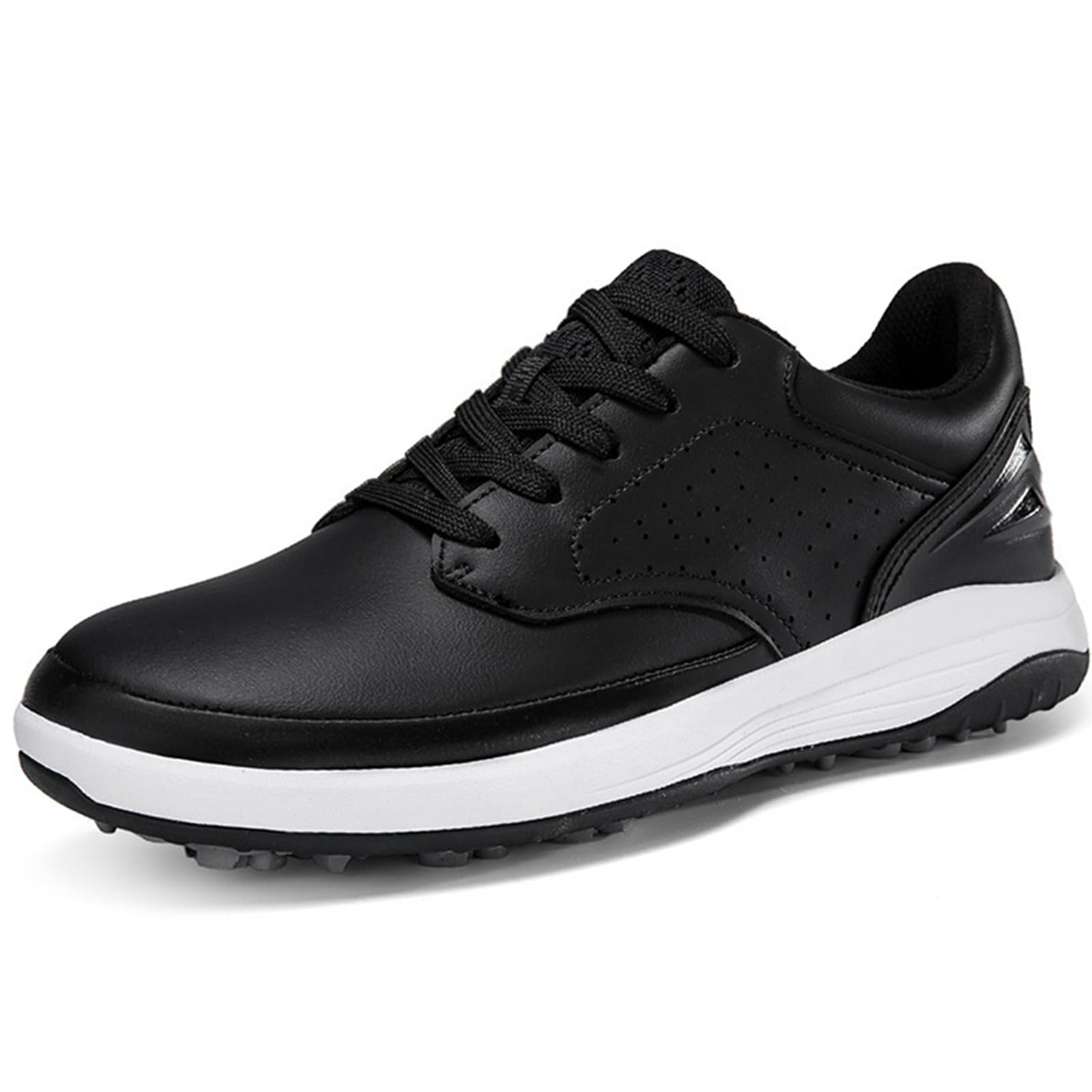 Waterproof Golf Shoes Men's Four Seasons All Weather Spiked Golf Shoes Classic Non-Slip Lace-up Professional_vogvips.com