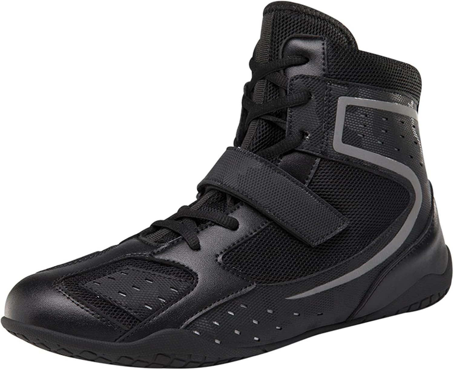 High Top Boxing Boots Comfortable Muay Thai Kickboxing Sparring Athletic Shoes Casual Fashion Sneakers_vogvips.com