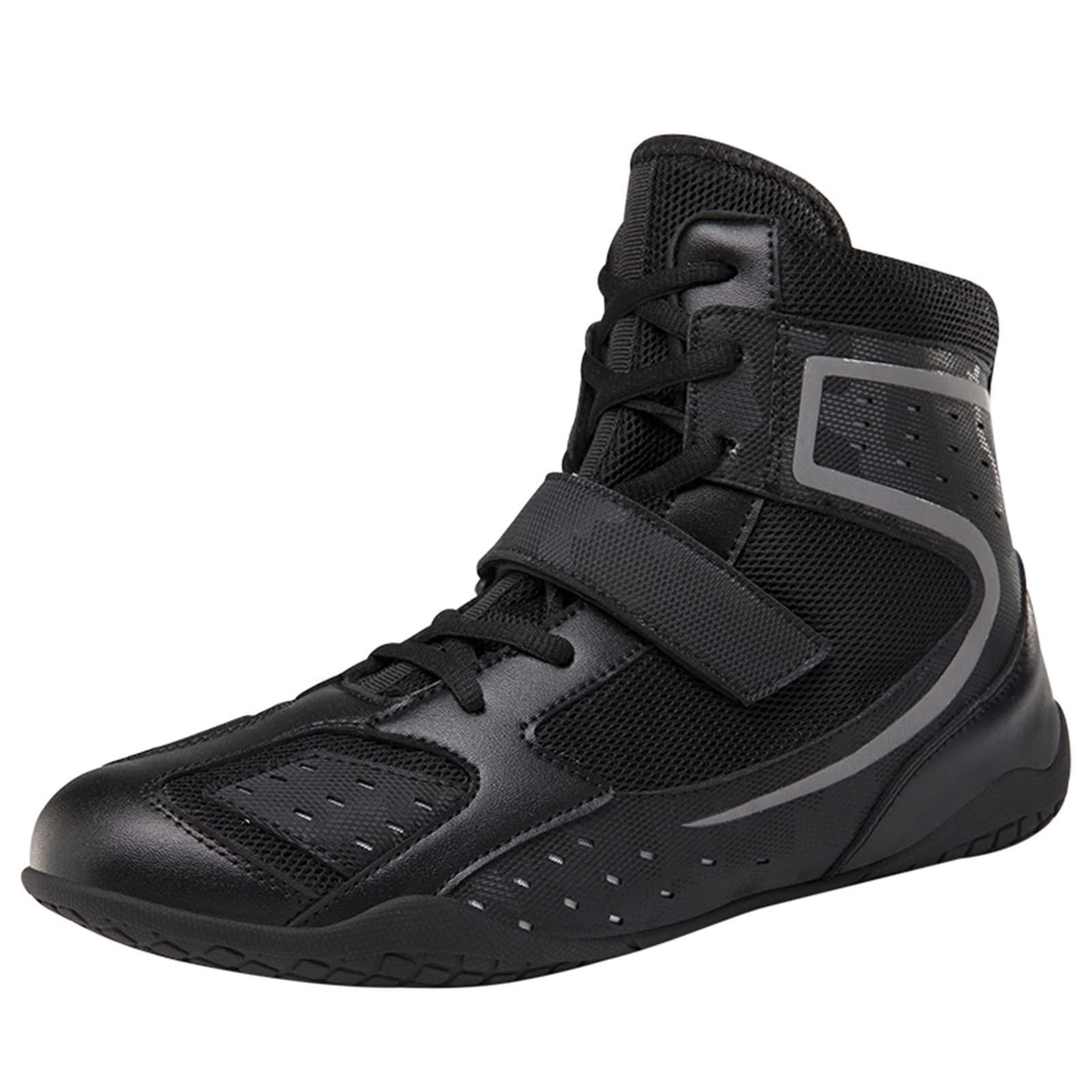 High Top Boxing Boots Comfortable Muay Thai Kickboxing Sparring Athletic Shoes Casual Fashion Sneakers_vogvips.com