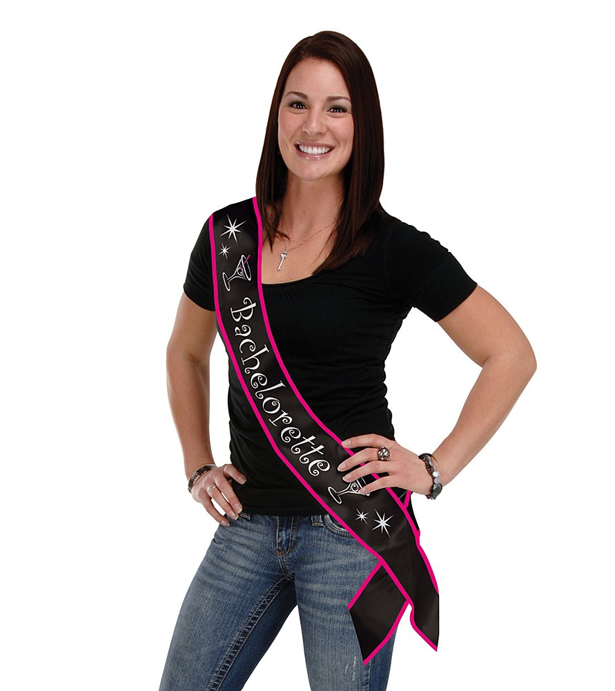 

Bachelorette Hot Pink & Black Party Sash