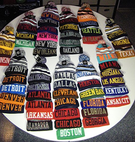 Team, City, & State Name Blending Color Cuffed Winter Knit Hat Cap Beanie