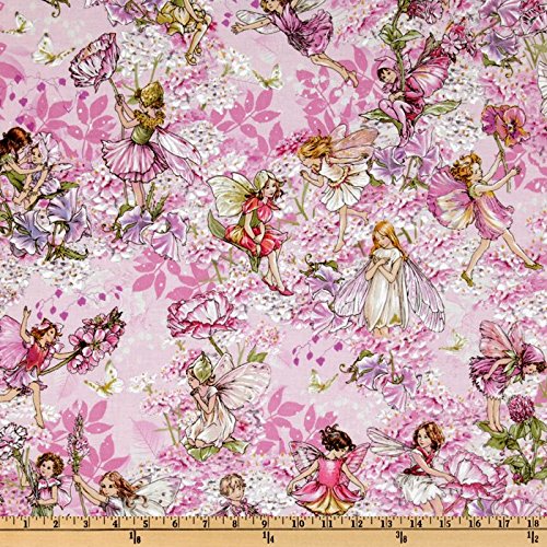 Michael Miller Petal Flower Fairies Allover Fairies Pink Fabric By The Yard