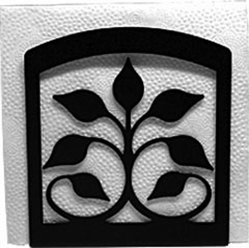 

Iron Leaf Fan Table Napkin Holder - Black Metal