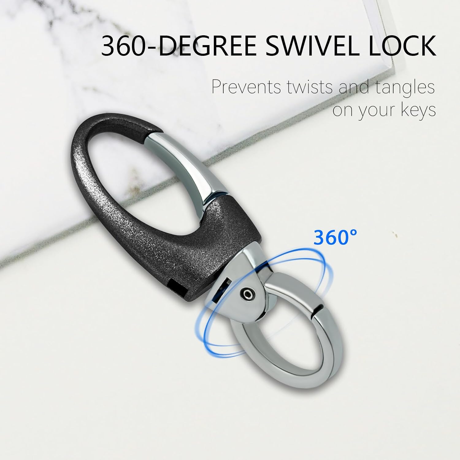 Porte-clés robuste avec mousqueton double à ouverture rapide, anneau en D, porte-clés de voiture pour ceinture_voghion.com