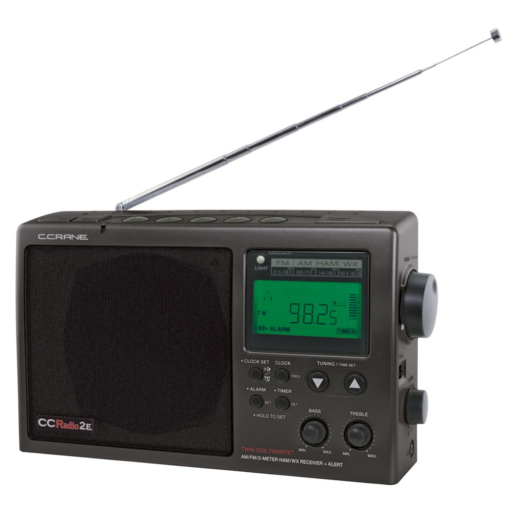 C Crane CCRadio2E Enhanced AM FM Weather and 2Meter Ham Band (Black