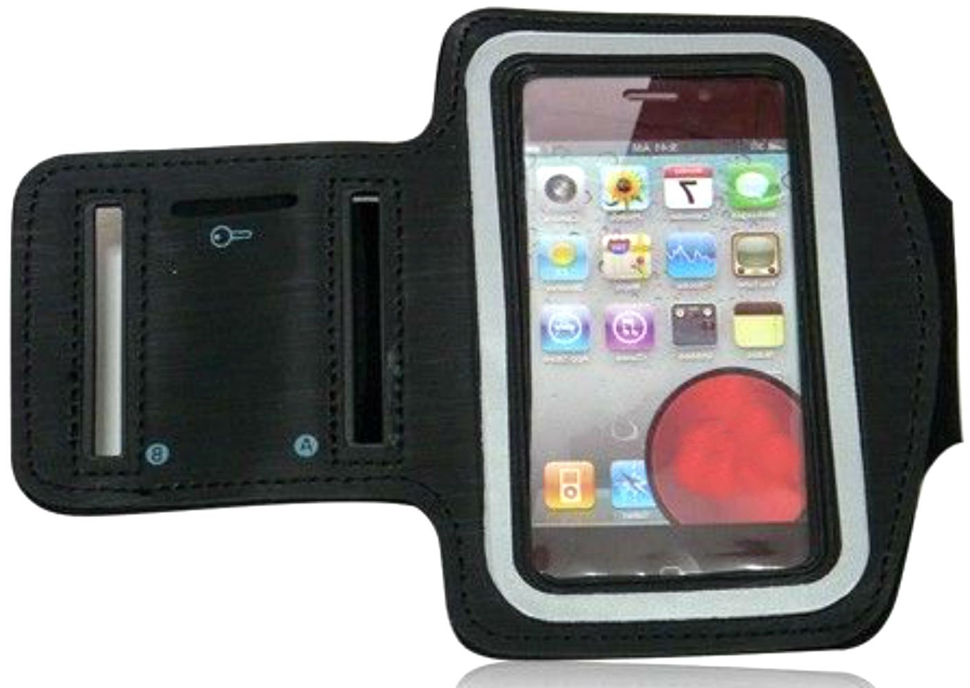 

myLife Gun Metal Black {Rain Resistant Velcro Secure Running Armband} Dual-Fit with Key Slot Jogging Arm Strap Holder for iPod iTouch 2, 3 and 4th Generation by Apple "All Ports Accessible"