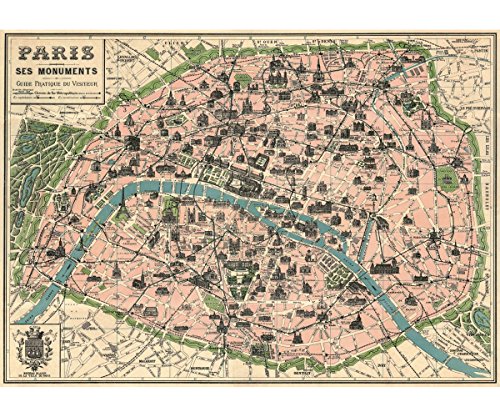 Decorative Wrap 20X28 Paris Map