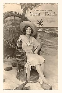 Vintage Journal Woman Sitting on Chair at the Beach, Stuart, Florida (Pocket Sized - Found Image Press Journals)