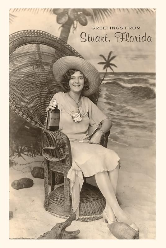 Vintage Journal Woman Sitting on Chair at the Beach, Stuart, Florida (Pocket Sized - Found Image Press Journals) by Found Image Press