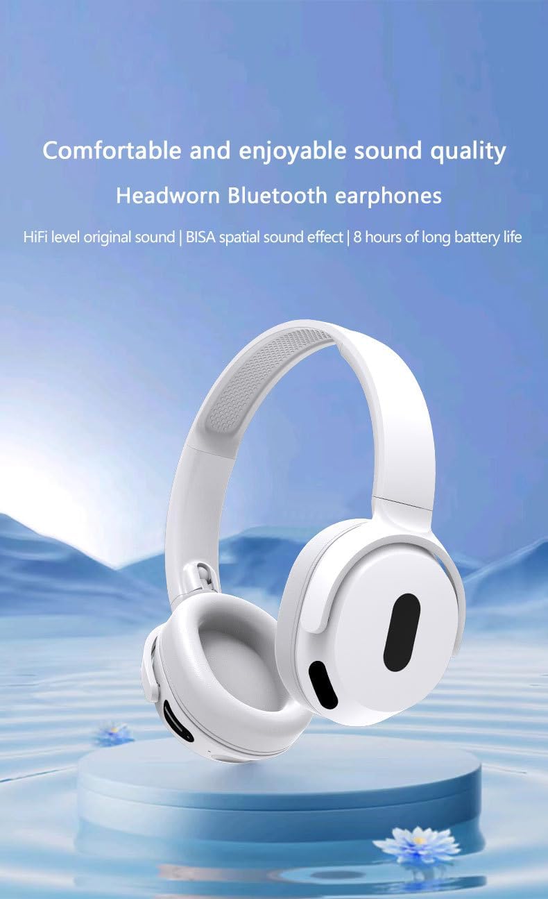 Headset, Long Battery Life Foldable Wireless Bluetooth Headset Stereo Music Sports-Black_voghion.com