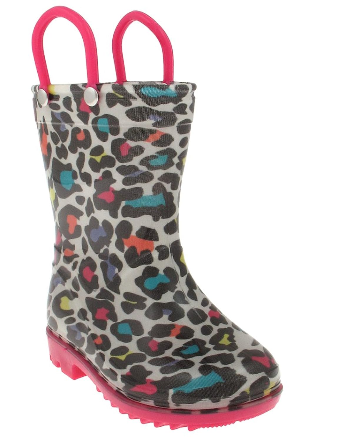 

Capelli New York Shiny Leopard printed Toddler Girls Jelly Rain Boots