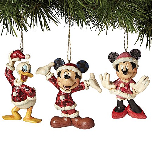 Jim Shore Disney Traditions Mickey Minnie And Donald Christmas Ornaments Set