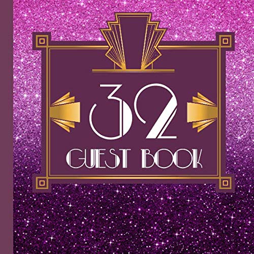 32 Guest Book: Purple Guest Book Includes Gift Tracker and Picture Pages to Create a Lasting Keepsake to Treasure Forever by Gatsby Design