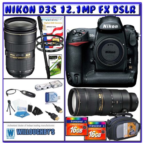 Nikon D3S Digital SLR (Camera Body) + Nikon 2470mm Lens + Nikon 70