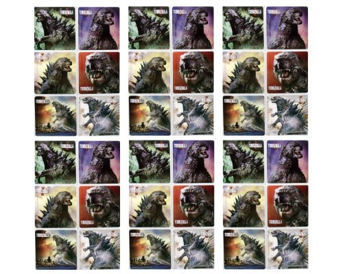 Godzilla Stickers Godzilla Birthday Party Favor Sticker Set Consisting of 45 Stickers Featuring 6 Different Designs Measuring 2.5