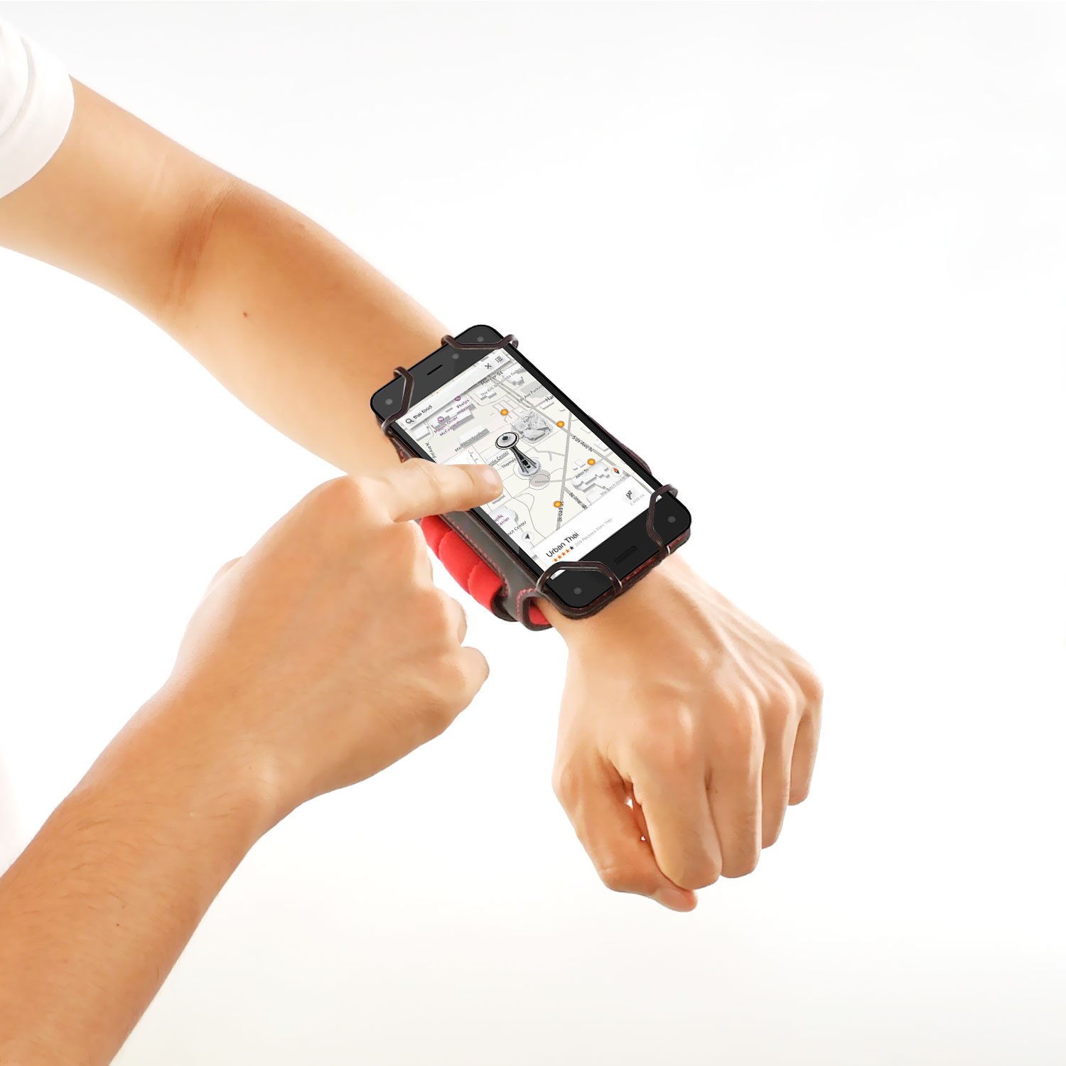 

TFY Open-Face Sport Armband + Key Holder for iPhone 5/5S & iPhone 6, Black - (Open-Face Design - Direct Access to Touch Screen Controls)