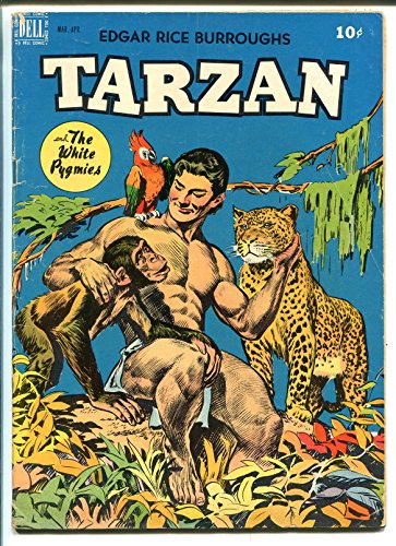 

TARZAN #8 1949-DELL-WHITE PYGMIES-JESSE MARSH-NATIVE WARRIOR BACK COVER-vg+
