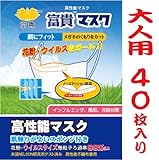 高性能プリーツ型　富貴マスク　（プリーツ　大人　普通サイズ　40枚）