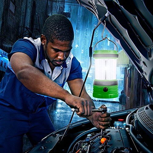 LiCB Bright LED Camping Lantern, 320 Lumen, Solar Rechargeable LED Lantern, Emergency Flashlight ,Portable-Water Resistant (GREEN) - Image 4