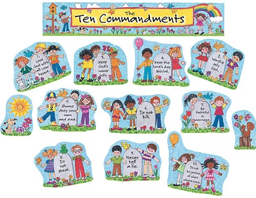 Teacher Created Resources Children's Ten Commandments Bulletin Board Display Set (7000)