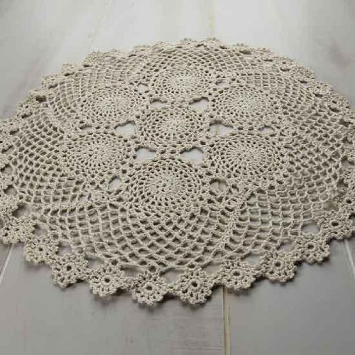 Algopix Similar Product 19 - Package of 2 Hand Crocheted Round Ecru