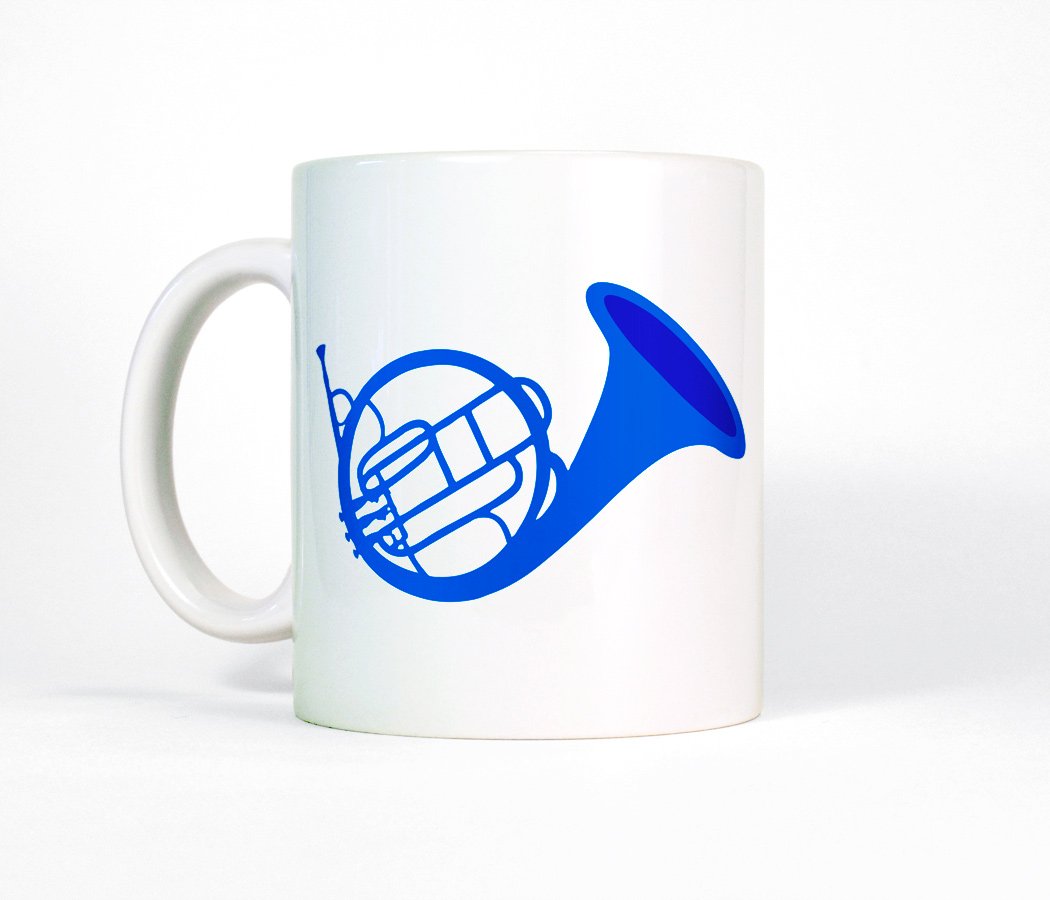 

Blue French Horn Ceramic Mug, How I Met Your Mother inspired Coffee Mug, TV Coffee Cup, Anniversary Gift