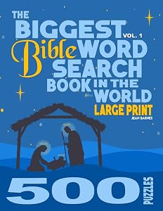 The Biggest Bible Word Search Book in the World (LARGE PRINT): 500 Puzzles by Jean Barnes