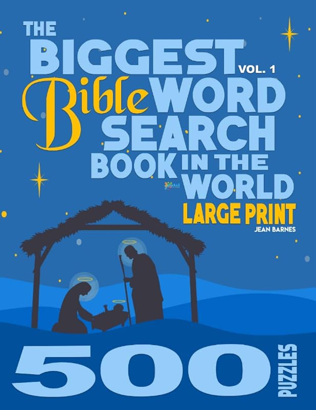 The Biggest Bible Word Search Book in the World (LARGE PRINT): 500 Puzzles by Jean Barnes