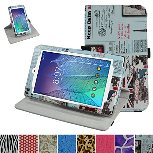 ALCATEL ONETOUCH POP 7 LTE Rotating Case,Mama Mouth 360 Degree Rotary Stand With Cute Lovely Pattern Cover For 7