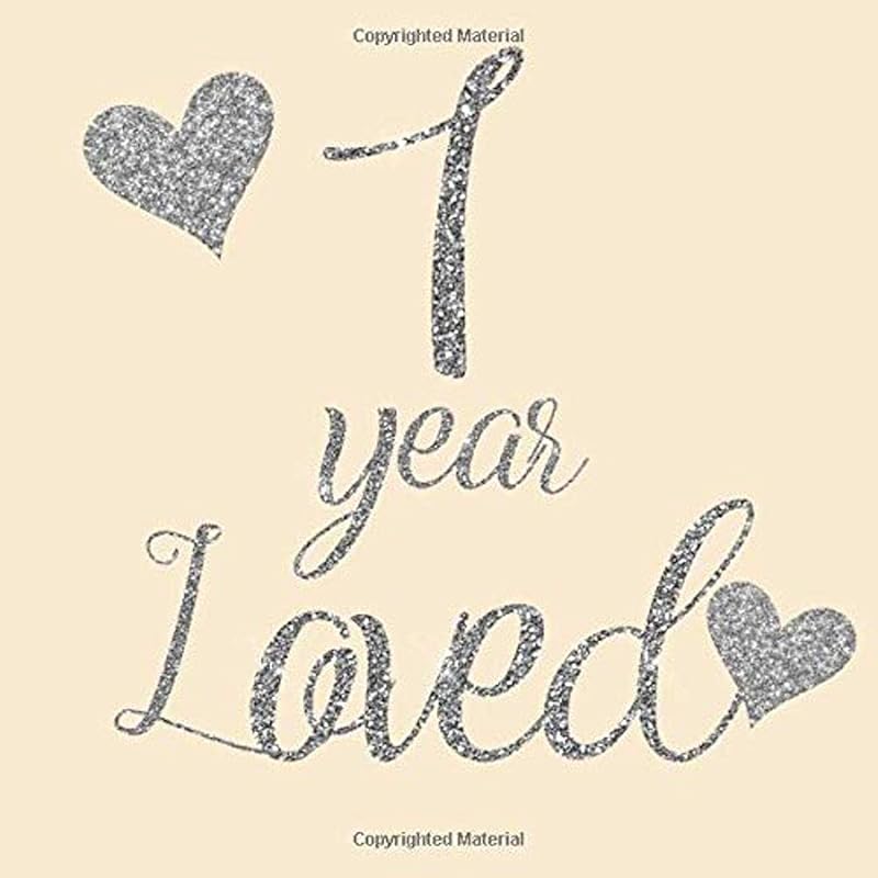 1 Year Loved: Cream Ivory Silver Glitter Themed Guest Book - First Party Baby Anniversary Event Celebration Keepsake Book - Family Friend Sign in ... W/ Gift Recorder Tracker Log & Picture Space by Keepsake Guest Books