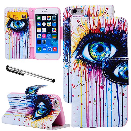 For iPhone 6 Plus / 6S Plus (5.5''), Urvoix(TM) Oil Painting Eye Wallet Leather Case Cover [Picture w/ Card Holder] [Magnetic Stand] for 5.5-inch iPhone 6PLUS/6SPlus (NOT fit iPhone6)
