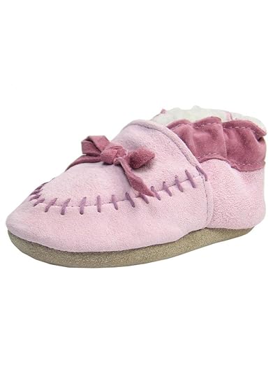 robeez infant comfy cozy pink soft sole suede baby girl