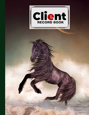 Client Record Book: Premium Horse Cover Client Record Book, Client Data Organizer Log Book, 120 Pages, Size 8.5" x 11" Design by Annelies Rose