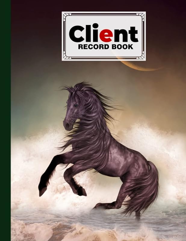 Client Record Book: Premium Horse Cover Client Record Book, Client Data Organizer Log Book, 120 Pages, Size 8.5" x 11" Design by Annelies Rose by Annelies Rose