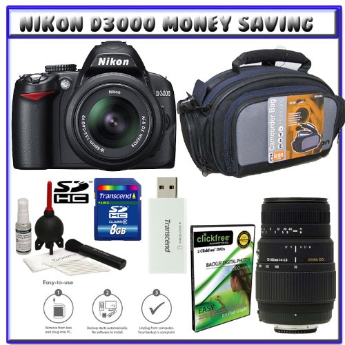 Nikon D3000 10MP Digital SLR Camera w/ 1855mm f/3.55.6G AFS DX VR