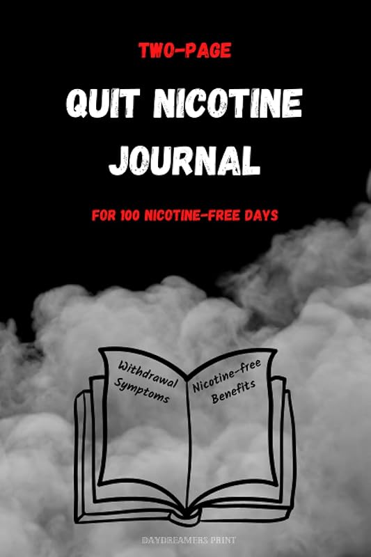 Quit Nicotine Journal: 100 Two-page daily journals, each with a list of possible nicotine withdrawal symptoms and a list of all nicotine-free benefits. by Daydreamers Print