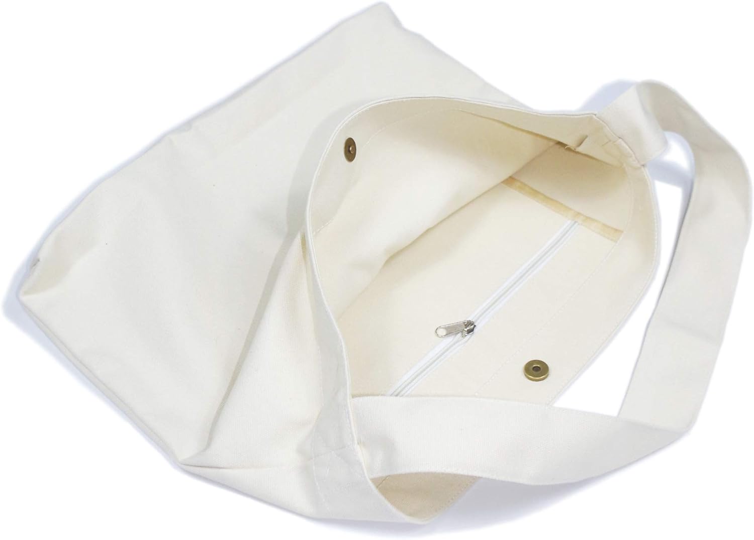 Canvas Bag With Magnetic Snap Large Size Simple Design Thick And Sturdy_voghion.com