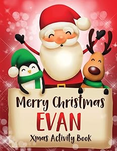 Merry Christmas Evan: Fun Xmas Activity Book, Personalized for Children, perfect Christmas gift idea
