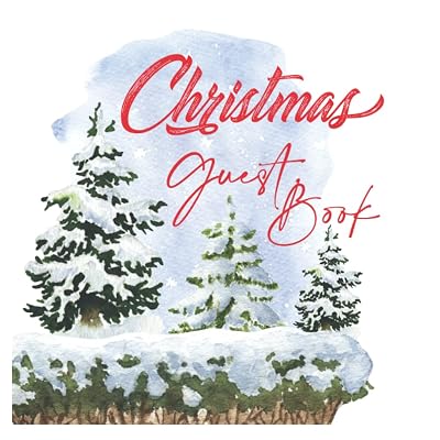 Christmas Guest Book: Christmas Winter Water Color Tree