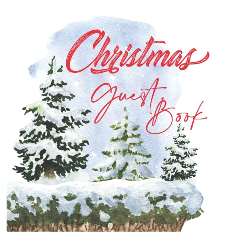 Christmas Guest Book: Christmas Winter Water Color Tree by Suzon Bishwas