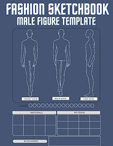 Fashion Sketchbook Male Figure Template: for Easily Sketching Design Croquis Templates with Features by jeremiash owner